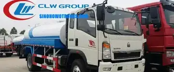 Sinotruk HOWO 6000 litre water hauler truck in Ghana with rear high cannon and spray nozzles