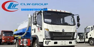 Sinotruk HOWO 4x2 cesspool truck with 3000 L carbon steel tank and vacuum pump in Tanzania
