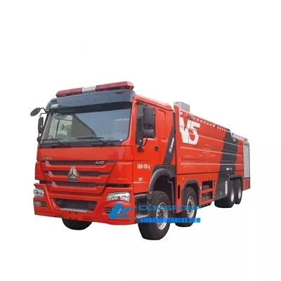Aluminium alloy roller shutter lockers open on the side of the HOWO fire tender