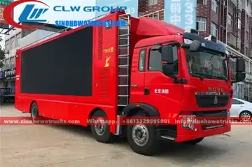 Sinotruk HOWO 6x2 LED fire protection advertising truck in Nigeria with dual side-mounted full-color LED screens