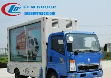 Sinotruk HOWO LED mobile truck in Thailand with full-color side screen and rear scrolling marquee