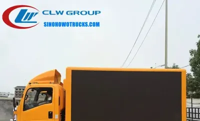 Rear view of the HOWO LED digital display truck with double-color scrolling marquee