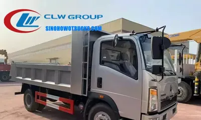 Sinotruk HOWO mini 3 cube tipper lorry in side lift position with high strength steel body
