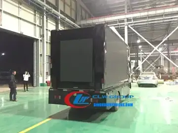 Sinotruk HOWO mobile LED billboard truck with two side screens lifted 1.5 metres for stage use