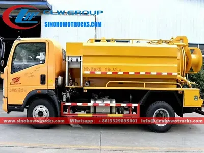 Sinotruk HOWO 4x2 mini jetting truck with vacuum and jetting system in urban service environment
