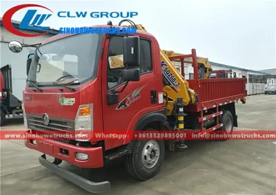 Sinotruk small mobile truck crane in the Philippines with telescopic boom and crane mounted on a 4x2 HOWO chassis