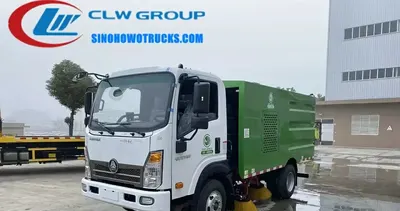 Side view of the mini vacuum sweeper showing the stainless steel garbage tank and water tank