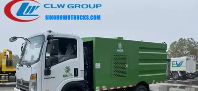 Rear view of the truck with the auxiliary engine and Italian high-pressure pump visible