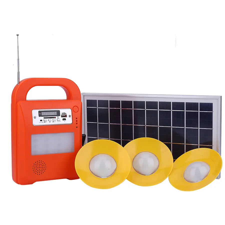 10W Portable Solar Power System With Emergency Lamp - Solar Home Systems