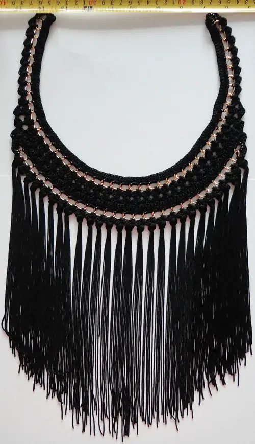 Hand Beading Or Machine Crochet Collars Compared illustrated with a Sinya product photograph