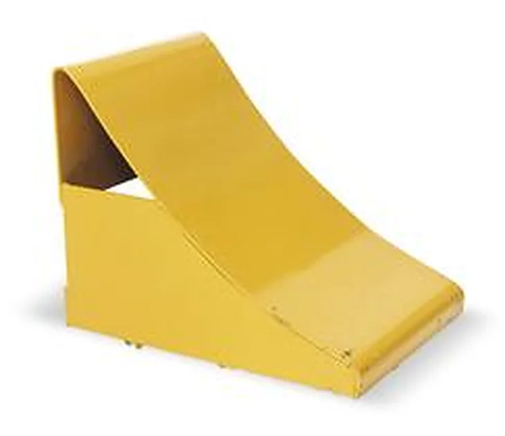 SL-WC-04 curved steel wheel chock finished in safety yellow