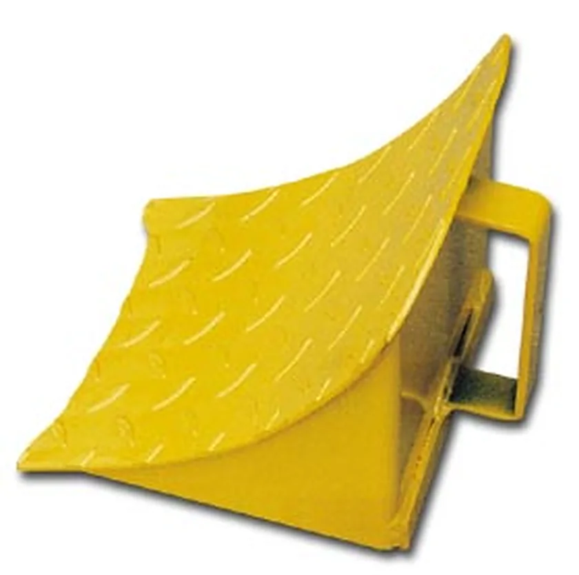 SL-WC-06 steel wheel chock with diamond tread face and side carry handle