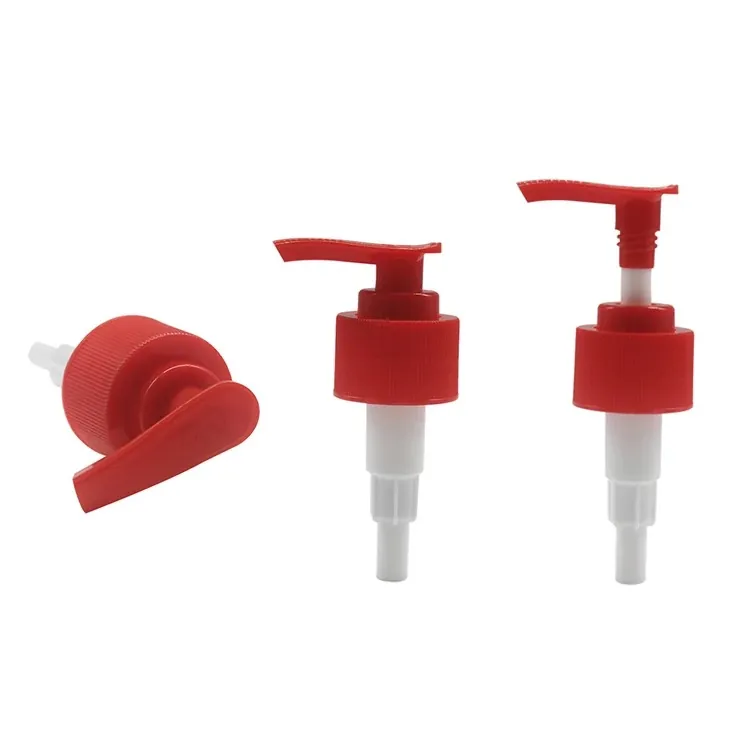 Lotion Pump 24/410–28/410 1.5–2.0 cc in Red and Silver manufactured by Ningbo Smile Commodity Co., Ltd
