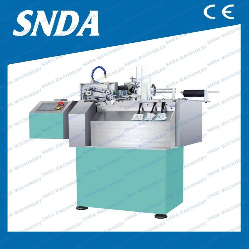 SD-TT180 automatic tag threading machine with paper tag feed hopper and control panel
