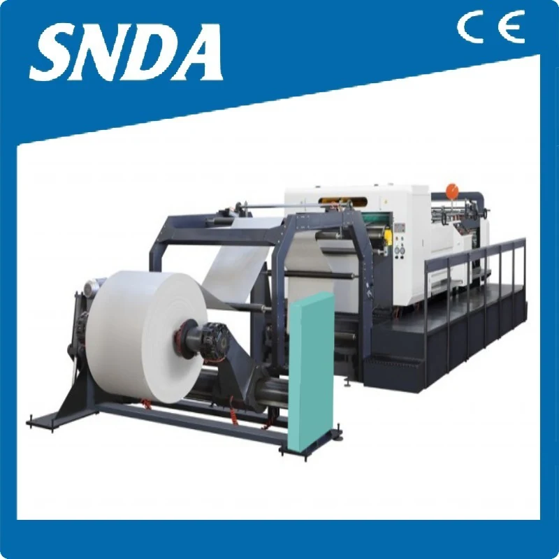HQ-H1400 and HQ-H1700 high speed paper sheeters with paper reels loaded and cutting station in operation
