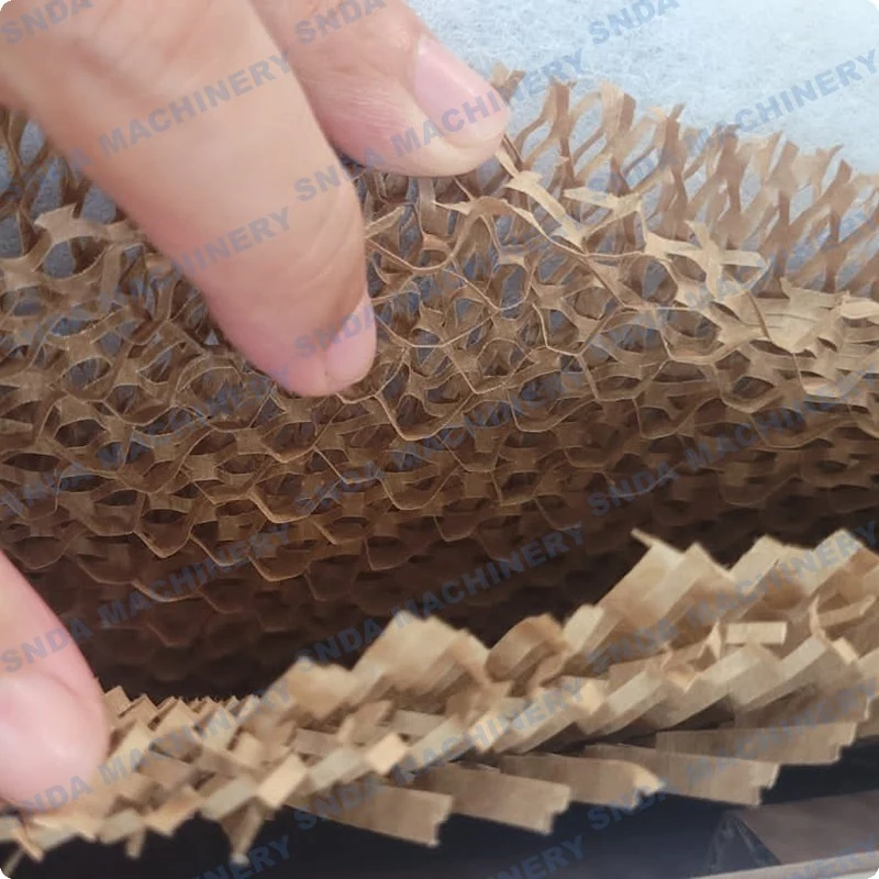 Honeycomb filter paper being rewound with automatic meter counter active