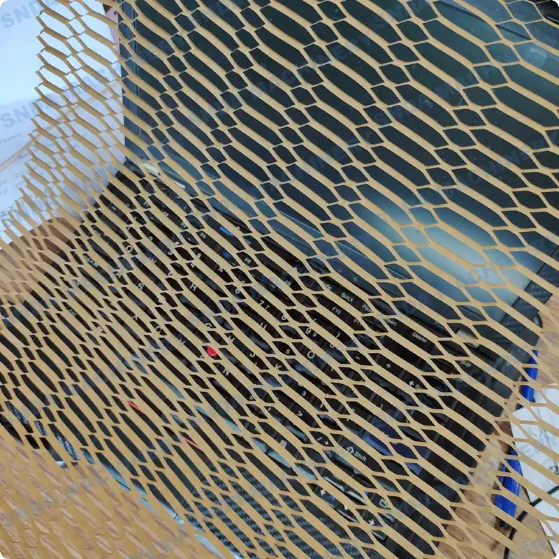 Honeycomb filter paper in roll form showing hexagonal cell structure and flame retardant paper surface