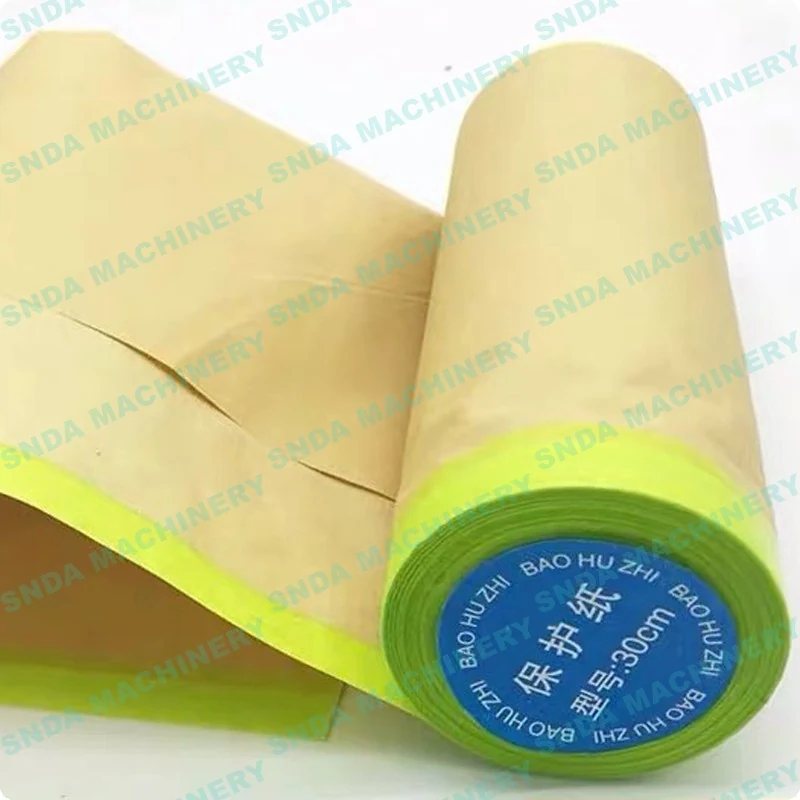 Finished rolls of masking paper on 3 inch cores after rewinding