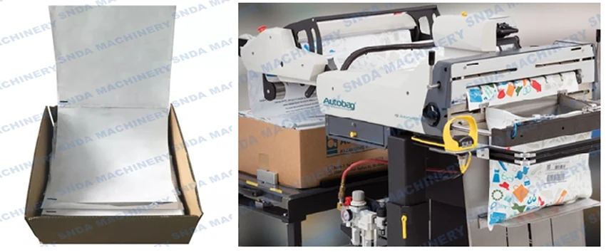 PRE-600 zig-zag folding pre-opened bag making machine with unwinding stand and control panel