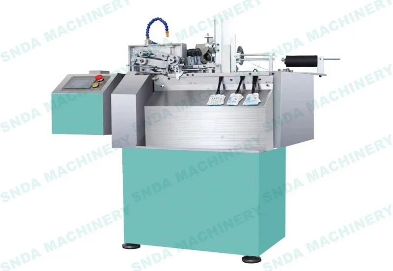 Industrial packaging machine with control panel and stainless steel body, shown on white background