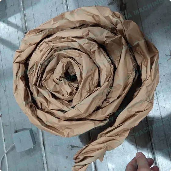 Coiled length of crumpled