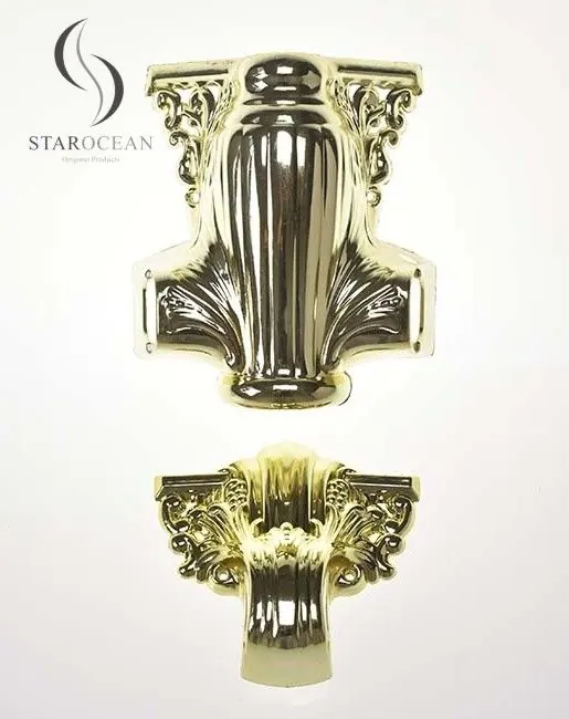 Shiny Gold Electronic Electroplated Plastic Coffin Corner Decorative Handle 24# view 1