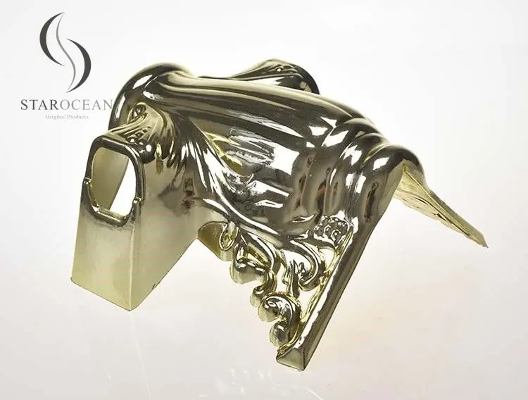 Shiny Gold Electronic Electroplated Plastic Coffin Corner Decorative Handle 24# view 2