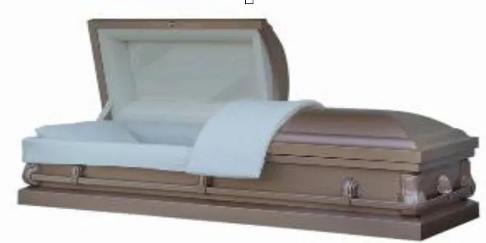 Silver Finish 20 Gauge Casket Pearl Crepe Interior with 11# Stationary Hardware view 1