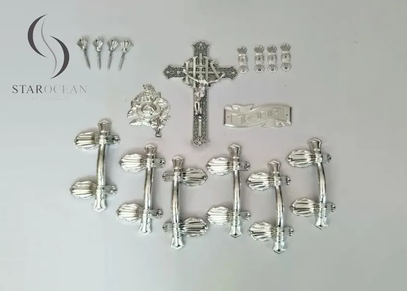 Surface Plastic Coffin Handles Customized Color Coffin Accessories Set P9004set view 2