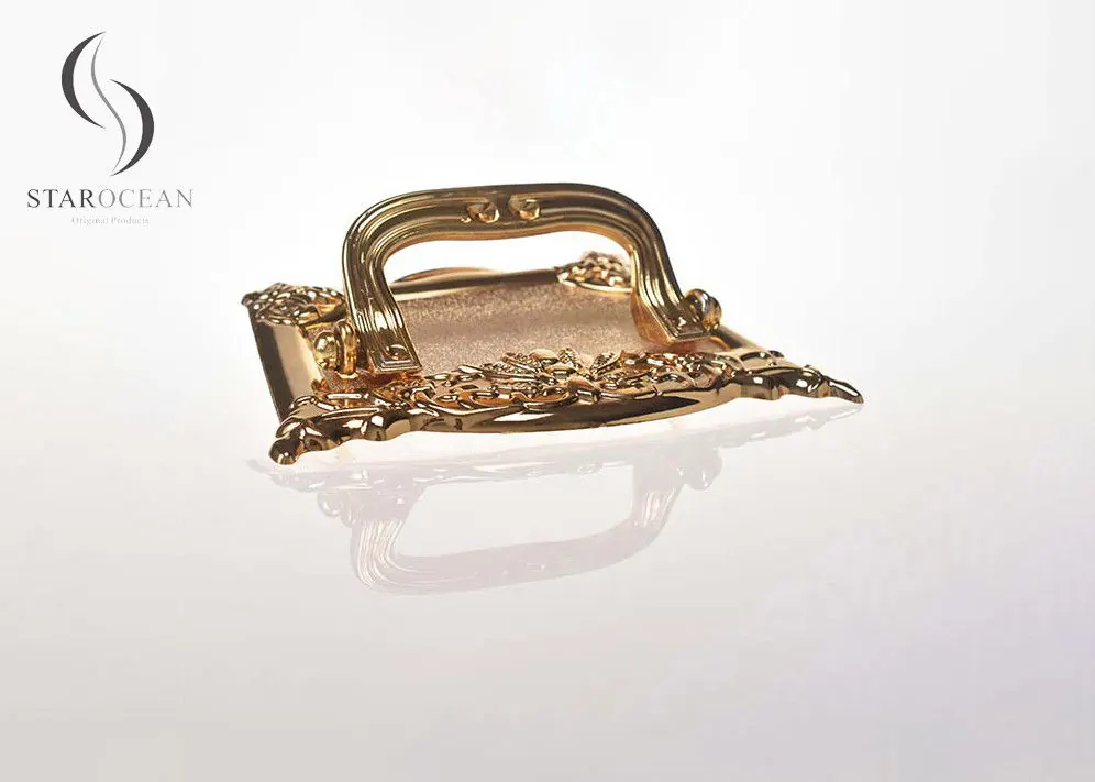 Luxury Design Gold Plating Plastic Coffin Handles Gold Plating 100kg Lift Weight P9802 view 2