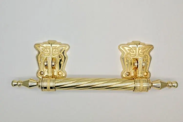 Zamak Metal Coffin Handle Zinc Alloy Material European Style in Gold Plating ZH005 view 1