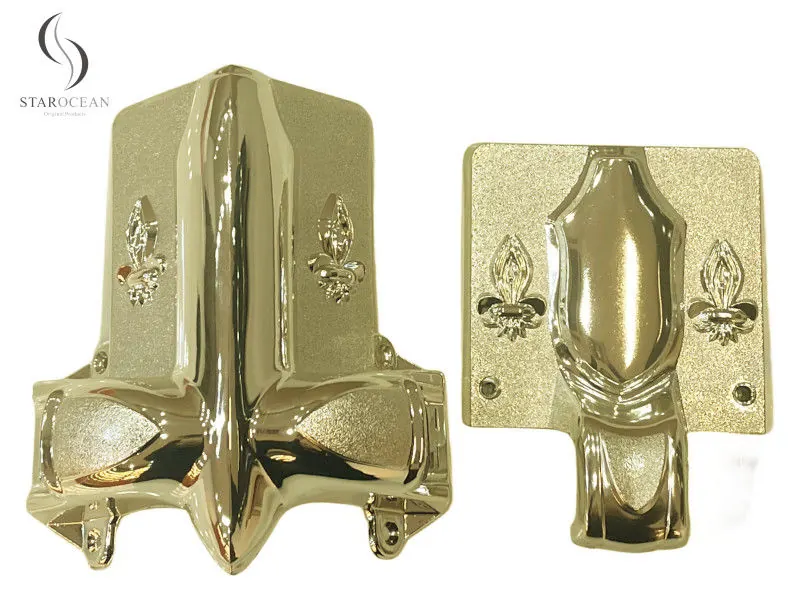 Shining Gold Color PP Recycle Casket Corner Casket Decoration and Handles 2# LG view 1