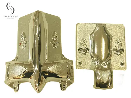 Shining Gold Color PP Recycle Casket Corner Casket Decoration and Handles 2# LG