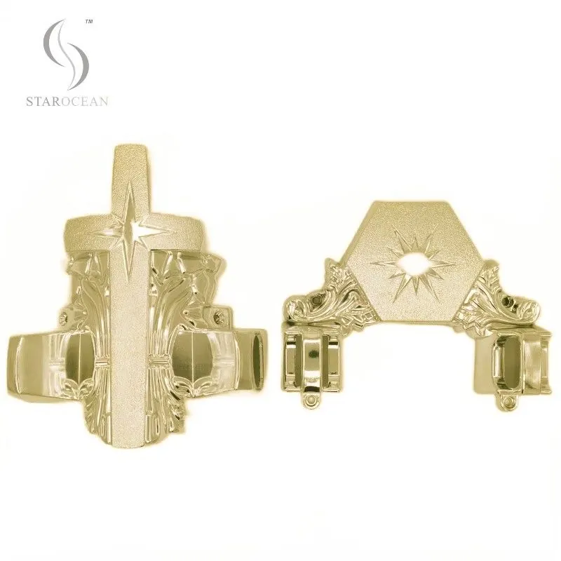 18K Light Gold ABS Plastic Coffin Corner Coffin Ornament Funeral Interment 12# LG view 1