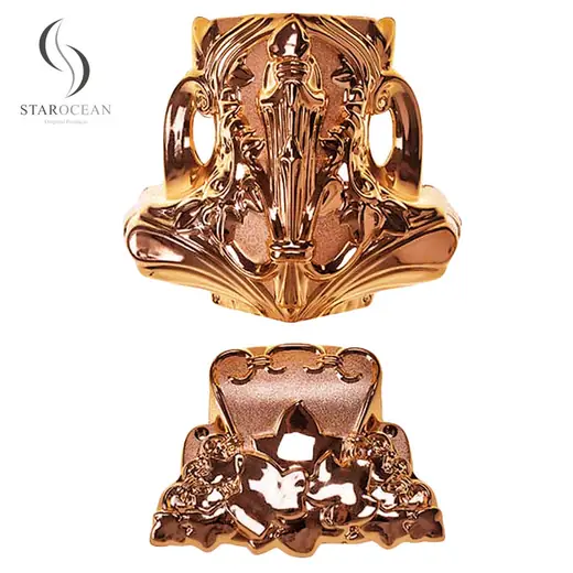 ABS Plastic Copper Color Coffin Corner Decoration, Coffin Accessories Set 17#B