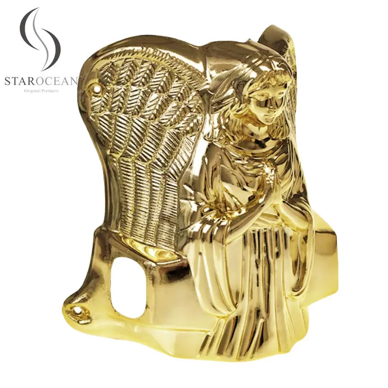 Angel Shape Coffin Corner Last Supper Lug Design Coffin Accessories Gold Plated 19# view 2