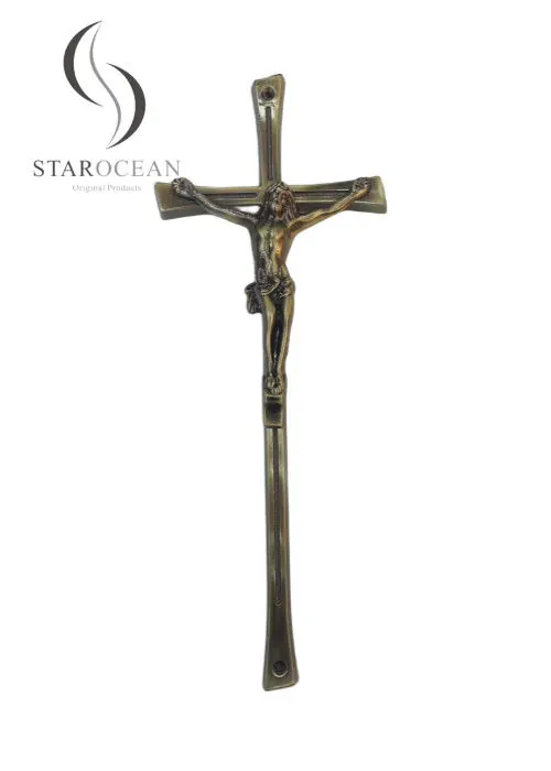 Customizable Antique Brass Metal Funeral Cross 39*15cm SGS Certified ZJ-01 view 1