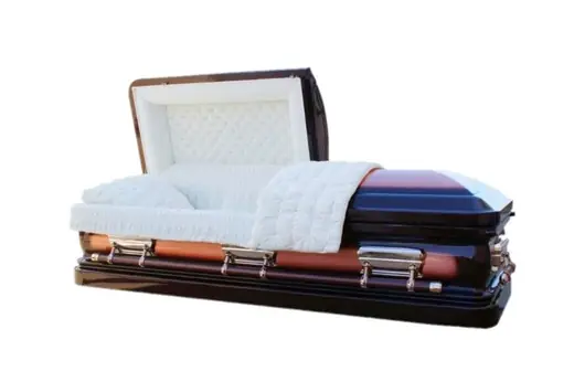 Brushed Heritage Finish Metal Casket Copper Materials Almond Velvet Interior MC01