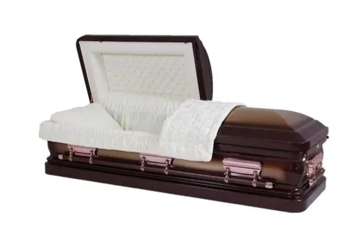 Almond Velvet Interior Metal Casket 18Gauge in Gold Brush Heritage Bronze Finish​ MC08