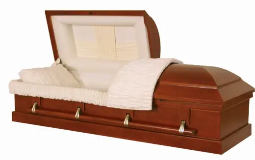 Traditional Solid Wood Caskets SWC05 with Zamak Handle and Velvet Interior