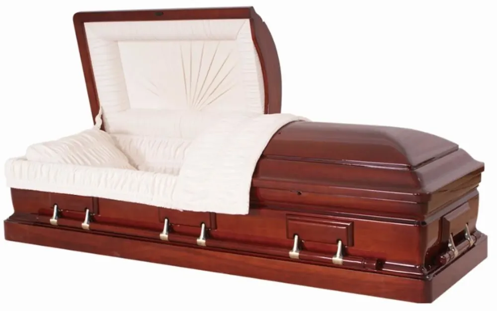 Compact Solid Mahogany Wooden Coffin , Eco Friendly Caskets Non Toxic view 1