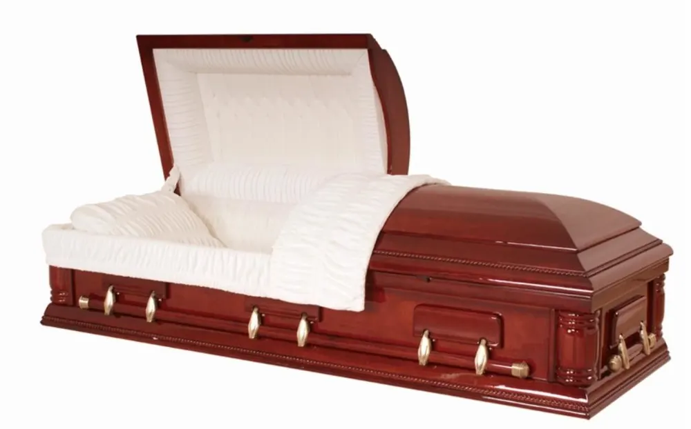 High Glossing Cherry Wood Casket Long Life Time for Cremation Star Ocean view 1