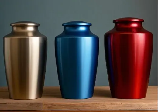 Personalized Cremation Urns Custom Color Aluminum Urns with Zinc Alloy Decoration