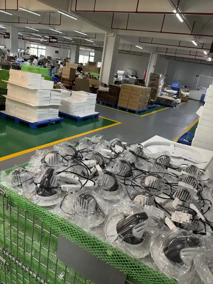 Manufacturing line producing airport grade LED lighting fixtures