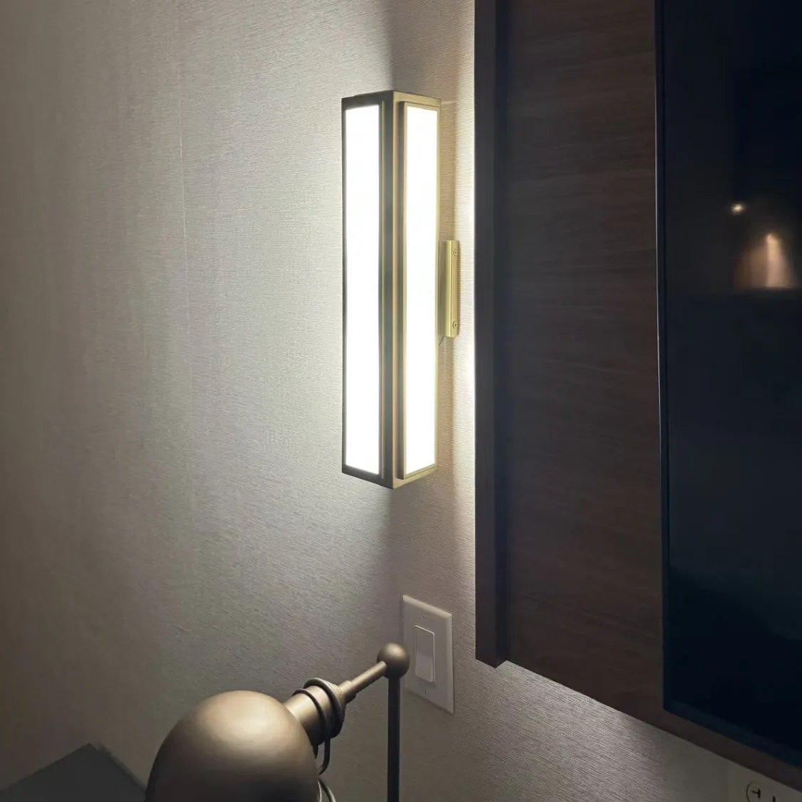 Fairfield Inn guest room wall sconce and desk lamp installation
