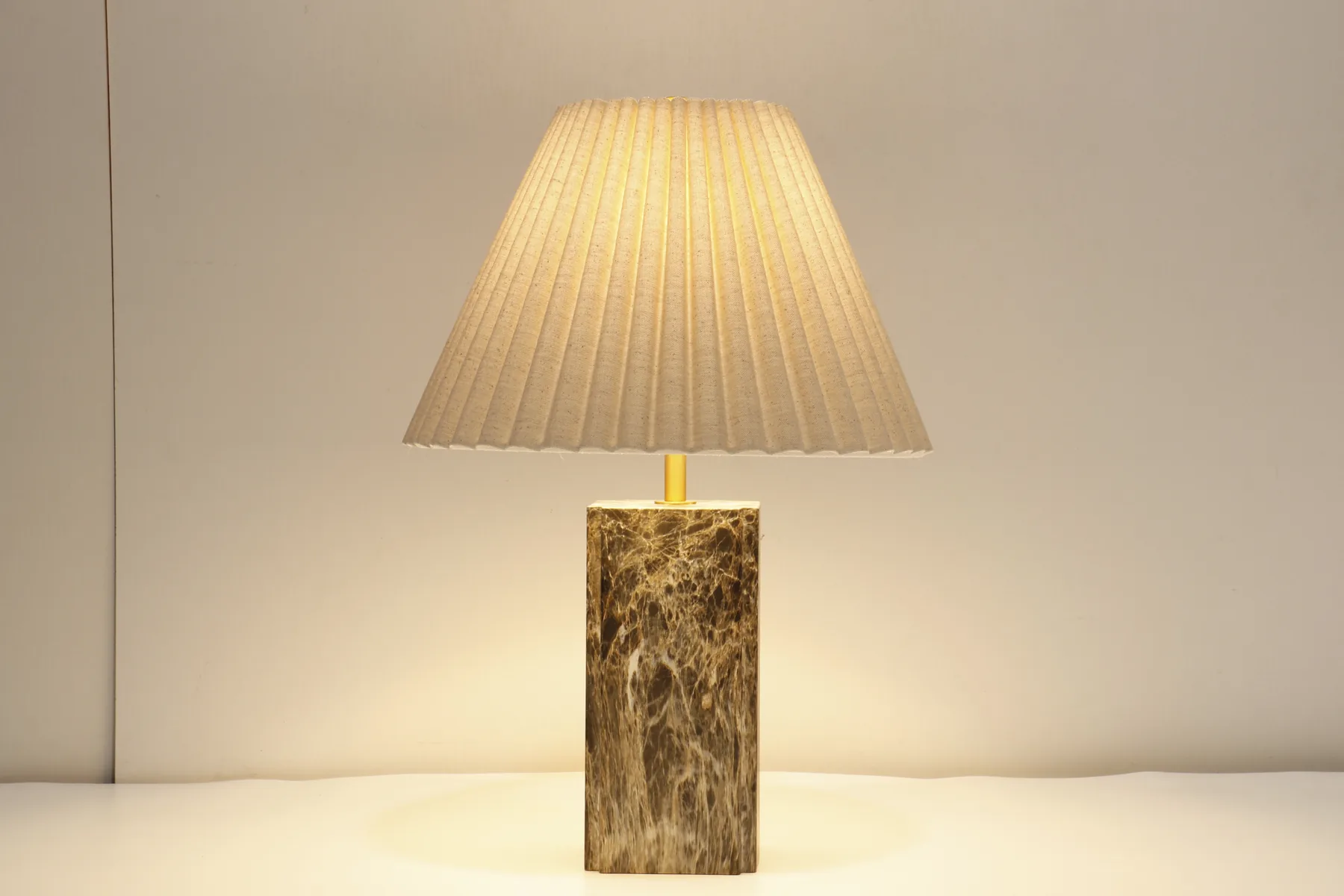 Hotel Indigo table lamp with stone finish body before packing