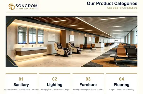 Airport terminal lounge seating and fit out package sourced by Songdom
