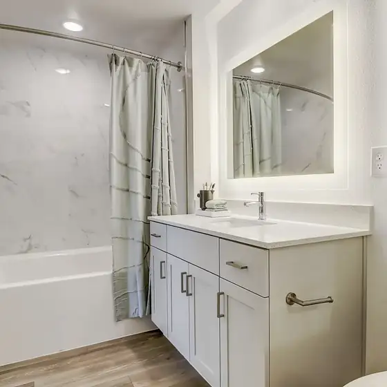 Residential unit bathroom and window package delivered on a Songdom fit out project