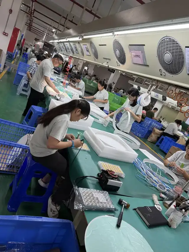 Production of LED downlight fixtures for an airport terminal