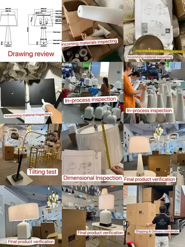 Quality control inspection of Hyatt House lighting at the factory